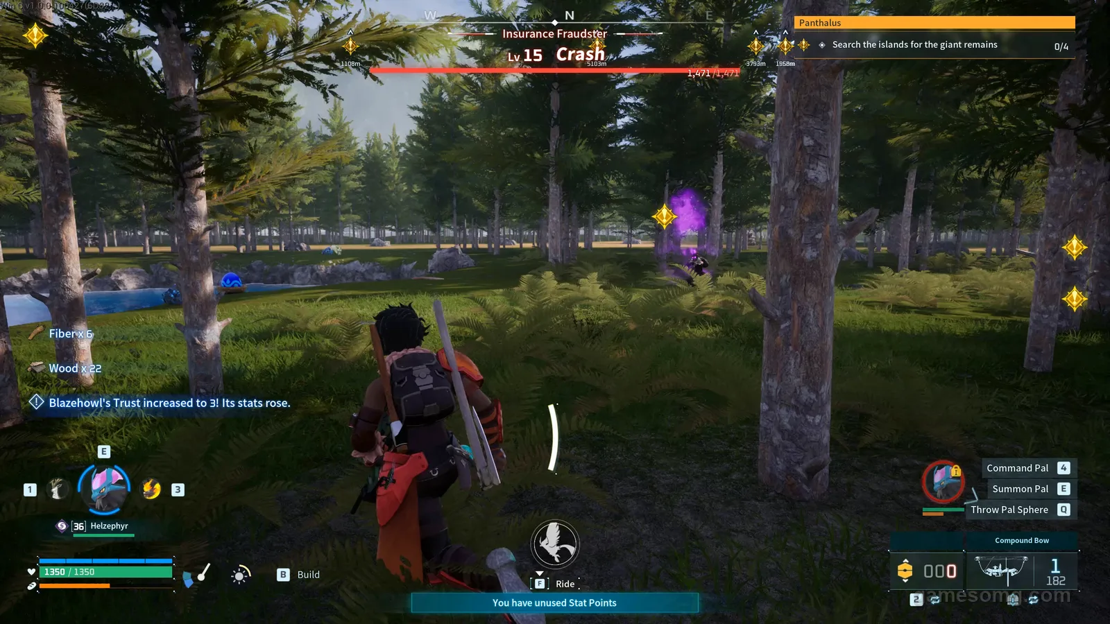 Crash boss in Palworld, in-game
