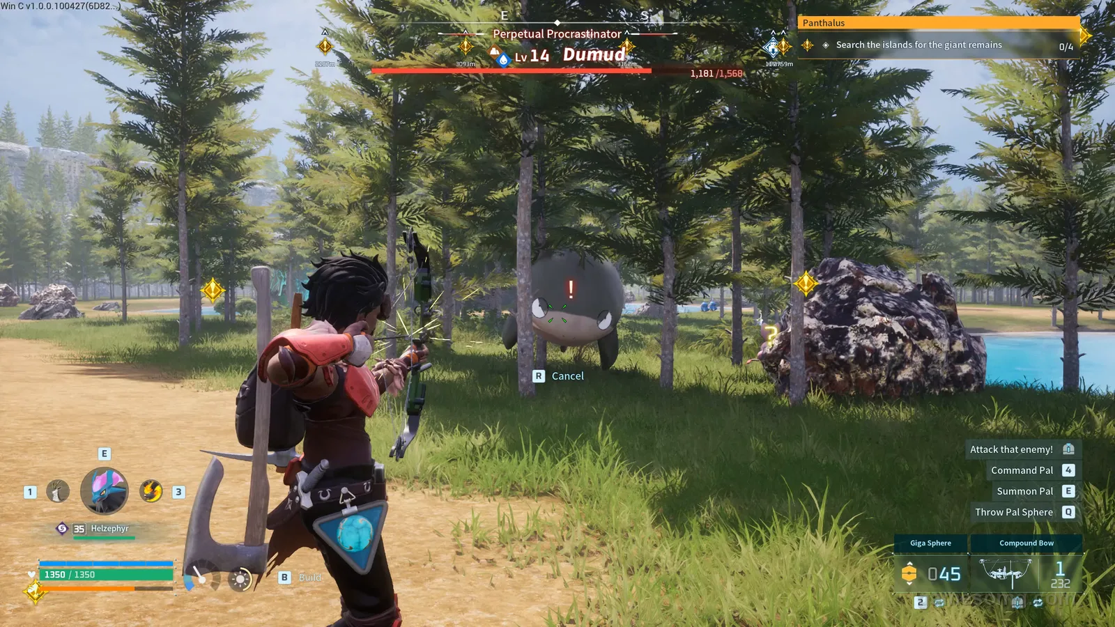 Dumud boss in Palworld, in-game