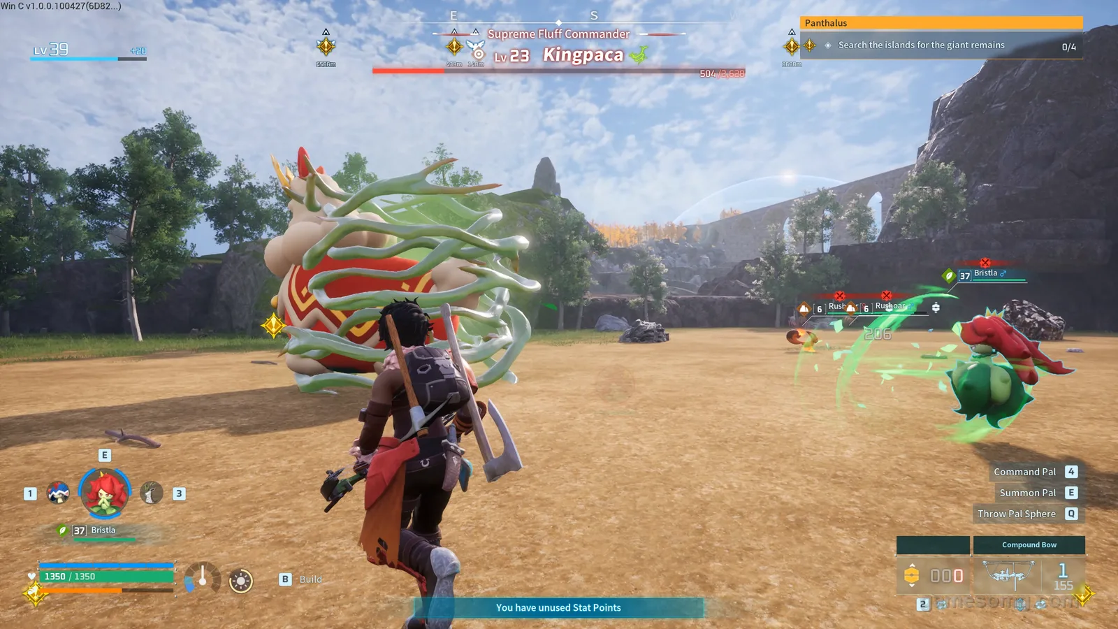Kingpaca boss in Palworld, in-game