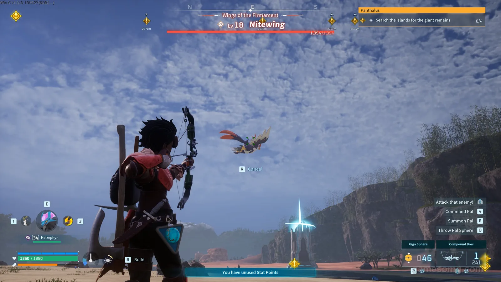 Nitewing boss in Palworld, in-game